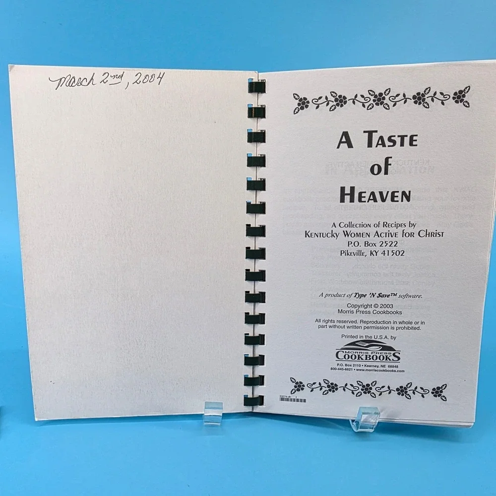 A Taste of Heaven‎ Kentucky Women Active For Christ Cookbook 2003 Spiral Bound